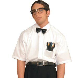 Forum Novelties Instant Nerd Costume Kit OS For Adults Glasses Bow Tie Teeth NEW
